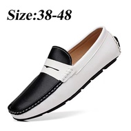 YRZL Genuine Leather Loafers for Men Size 48 Slip on Shoes Driving Flats Casual Moccasins Men Comfy Mixed Colors Men Sho