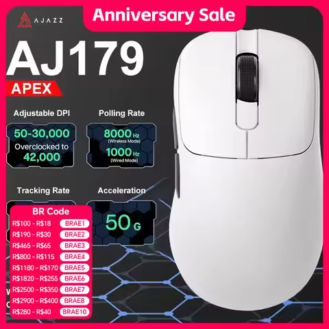 Ajazz AJ179 Apex PAW3950 Wireless Gaming Mouse with RGB Charging Dock, Computer Macro Mouse Gamer,Li