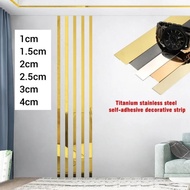 〖Duolami store〗 5 Meter Mirror Stainless Steel Decorative Strip for Wall Ceiling Ceramic Tile Waistline Decor Edge Line Wainscoting