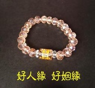[唐古拉佛教文物]9mm 六字大明咒粉水晶手珠