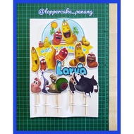 Larva Cartoon Happy Birthday Decoration Set Cake Topper for Birthday Cake Custom Name