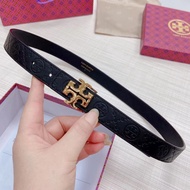 hot sale authentic tory burch bags women   Tory Burch TB Two Colors Top layer cowhide logo embossed 2cm wide belt tory burch official store