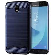 Samsung Galaxy J7 Pro J7pro Case Armor Carbon Fiber TPU Soft Silicone Back Cover
