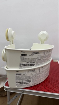 Ikea TISKEN 角位層架組合連吸盤, $50/2 白色 浴室三角架 $50/2