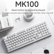 Mk100 Wireless Keyboard - Low-Profile | Tri-Mode BT/2.4G | Slim | Silent | Women/Office Compat Win/m