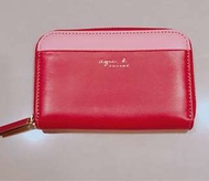 Agnes b. 雙色拉鍊零錢卡夾包 零錢包 卡夾包 皮夾 皮包 紅色手拿包