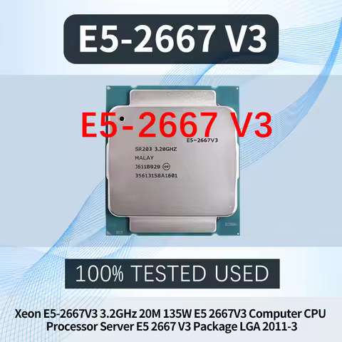 Xeon E5-2667V3 3.2GHz 20M 135W E5 2667V3 Computer CPU Processor Server E5 2667 V3 Package LGA 2011-3