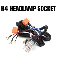 Car H4 Headlight Relay Power Cable Set Headlamp Relay Wire Kit Boost Up H4 Socket Soket Lampu Besar 