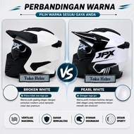 JPX full face helmet MX 726R WHITE VISOR SMOKE