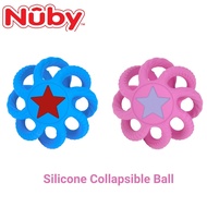 Nuby Silicone Collapsible Ball Teether (Blue) - Baby Teether Toy