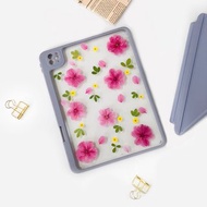 粉紅色花小黃花手工押花iPad殼 iPad Air 11寸13寸iPad Pro11寸