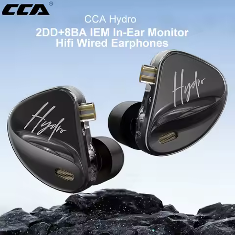 CCA Hydro IEM Headphone Hybrid Driver In Ear HiFi Wired Earbuds Tuning Switches Noise Isolation Head