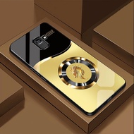 Ốp Lưng cho SAMSUNG GALAXY A6 J6A8 A8 PLUS Mặt kính cường lực cao cấp Họa tiết RỒNG VÀNG