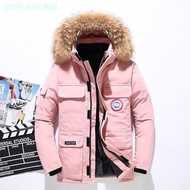 ★☽Canada Goose 2021เสื้อคลุมฤดูหนาวใหม่เพศชายติดตั้งคู่ย่อหน้าไม่พอใจหนุ่มเป็ดสีขาวลงแจ็คเก็ตมีฮู้ดอ