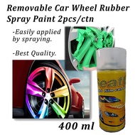 2 x Removable Car Wheel Rubber Spray Paint - White (450ML)