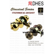 Titan Classical Series 60mm Cylindrical Lockset Round Ball Style Polished Brass Antique Brass