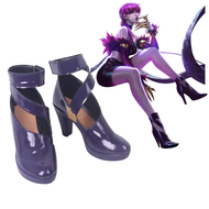 【TI hot】 LOL KDA Boot Ahri Kaisa Evelynn Akali Cosplay Shoes Men AND Women Artificial Leather Boots 