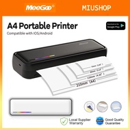 MeeGoo A4 Portable Thermal Inkless Printer Wireless Mobile Travel Printer Compatible with Smartphone