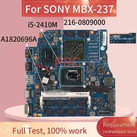 MBX-237 A1820696A For SONY Vaio VPCSB 13.3 I5-2410M HD 6470M Notebook Mainboard HM65 216-0809000 DDR