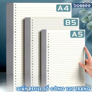 120-page notebook paper core, size A5/B5/A4, horizontal lines, squares