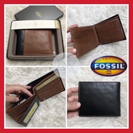 (Original) Fossil Ward RFID Leather Wallet (Free tin box) | Dompet Kulit Lelaki