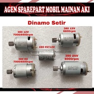 Dinamo Stir Setir Type 280/380/390 (kecil) 6volt/12volt/24volt Mobil Motor Mainan Aki