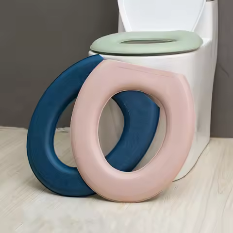 Waterpoof Soft Toilet Seat Cover Bathroom Washable Closestool Mat Pad Cushion O-shape Toilet Seat Bi
