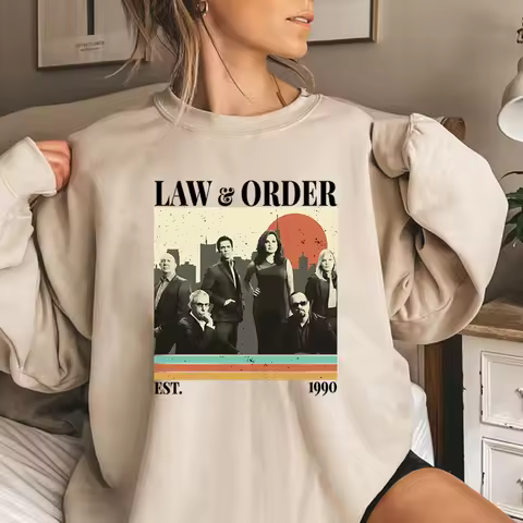 Vintage Law and Order SVU Sweatshirt Elliot Stabler and Olivia Benson Shirt Detective Tv Series Hood