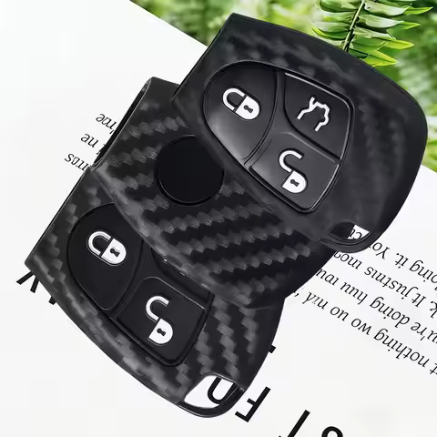 Carbon Fiber Silicone Car Key Case For Mercedes Benz C B E R Class GL CLS CLK SLK W203 W211 W204 3BN
