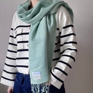 中古正品 Christian Dior 迪奧 淡綠色 羊絨披肩圍巾 cashmere