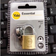 Yale Essential Series Indoor Brass Standard Shackle Padlock - YE1/25/113/1 (25mm)