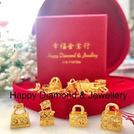 916 Emas Beg shape Pendant & charm for bracelet/ 916 Gold Bag Charm handbag shape pendant Bead/ 916 