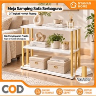 3-Tier Sofa Side Table Minimalist Corner Table Multipurpose Shelf Coffee Table Storage Rack 80x24x63