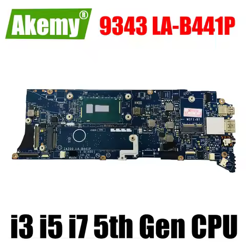 For Dell XPS 9343 P54G Notebook Mainboard LA-B441P I5-5200U I7-5500U 4G RAM Laptop Motherboard Full 