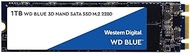 WD Blue 3D NAND 2TB PC SSD - SATA III 6 Gb/s, M.2 2280 - WDS200T2B0B