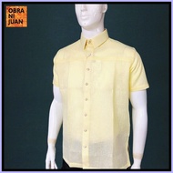 ♒ ﹊ Obra ni Juan Inno Fit Polo Barong - Yellow Plain (#2694)