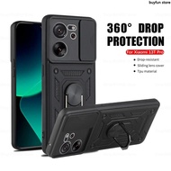Magnetic Ring Stand Shockproof Casing For Xiaomi Mi 13T Pro 11T 12T Pro Mi13tpro Case Slide Window Camera Protect Armor Cover