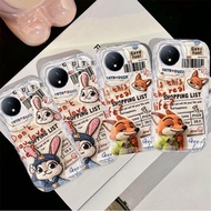 Casing For VIVO Y02 4G Y02A Y02T Cute Cartoon 3D Wave Silicone Judy Shockproof Cover TPU Clear Case