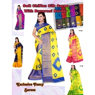 Saree Chiffon Saree Soft Chiffon Saree With Banarasi Style Border