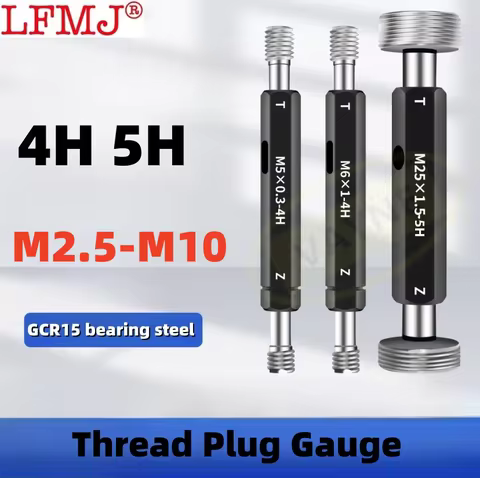 1PCS 4H 5H M2.5-M10 T Z Steel Mer-cury Gage Metric Fine Thread Plug Gauge High Quality Wholesale M2.