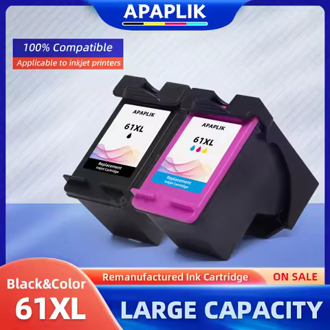 APAPLIK Compatible Ink Cartridge for HP 61XL for hp61 for hp 61 Envy 4500 4502 5530 Deskjet 1050 205