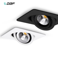 【❂Hot On Sale❂】 li62292595258181 [dbf]square 360 Angle Adjustable Led Cob Recessed Downlight Black/white 5w 7w 10w 12w 15w Led Ceiling Spot Light Pic Background