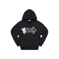 เสื้อสเวตเตอร์ฮู้ดลายหัวใจหมี Hello Kitty สำหรับผู้ชายและผู้หญิง ทรงหลวม แขนยาว ผ้าฝ้ายผสมโพลีเอสเตอ