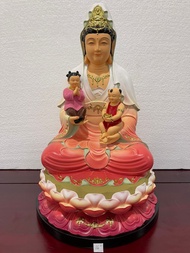 patung Dewi kwan im gendong anak 16in bahan resin