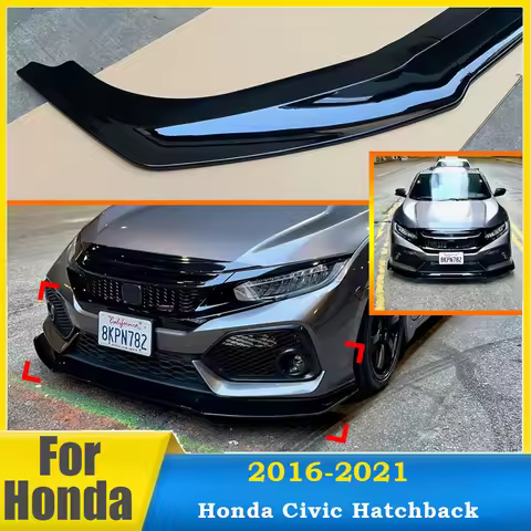 for Honda Civic 2016-2021 10th FK7 Hatchback SI 2&4 Door 3PCS GR STYLE Car Front Bumper Lip Spoiler 
