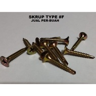 Per 10 pieces of F Type Screws 6 x 1 1 1/ 4 inch Light Steel Gypsum Fastener Screws Furniture Head S