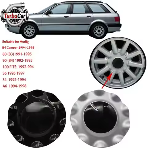 4Pcs Wheel Center Hub Caps Cover For Audi 80 90 100 Cabriolet B3 B4 A6 S4 S6 Car Wheel Hub Decorativ