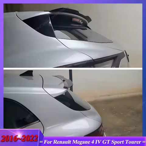 For Renault Megane 4 IV GT Sport Tourer Hatchback 2016-2022 Rear Roof Lip Spoiler ABS Plastic Car Ta