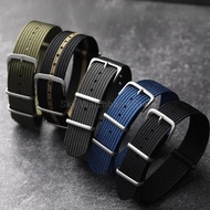 Nylon Watch Strap for Seiko Omega Tudor Seagull Casio Black Army-Green Brown Red Stainless Steel Cla