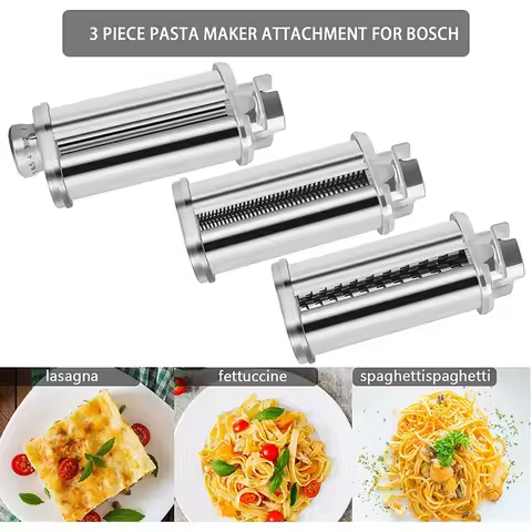 AS63 Pasta Roller Attachment for Bosch Kitchen Mixer, Pasta Sheet Roller, Spaghetti & Fettuccine Cut